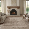 FMFUNCTEX 5x7 Washable Area Rug Neutral Vintage Taupe Non Slip Low Pile by Fmfunctex
