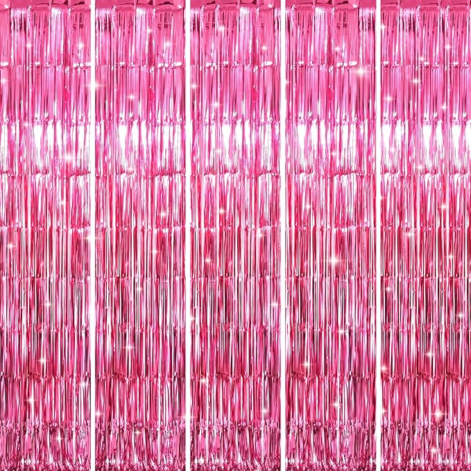 GOER 3.2 ft x 8.2 ft Metallic Tinsel Foil Fringe Curtains Party Photo Backdrop by GOER