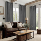 Charcoal Grey 120 Inch Blackout Pinch Pleated Curtains 2 Panel Set - Image 7