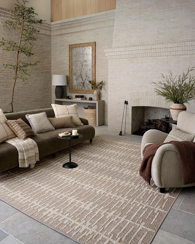 Loloi Amber Lewis Bexley Collection BEX-02 Taupe/Natural 4'-0" x 6'-0" Accent by Loloi