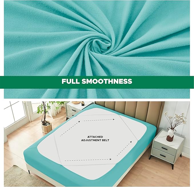 Biscaynebay Decorative Box Spring Cover King & Cal King Size, Aqua Luxurious - Image 3