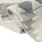 Ivory Grey 8x10 Area Rug Washable Living Room Moroccan Shag Carpet Non Slip - Image 8