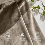 Lazzzy Velvet Blackout Curtains Thermal Insulated Room Window Drapes Super Soft - Image 4
