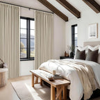 Neutral Beige Linen Pinch Pleated Blackout Curtains 84 Inches Long - Image 7