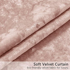 SMILETIME Pink Crushed Velvet Curtains 52x96inch Rod Pocket Luxurious Thermal - Image 4