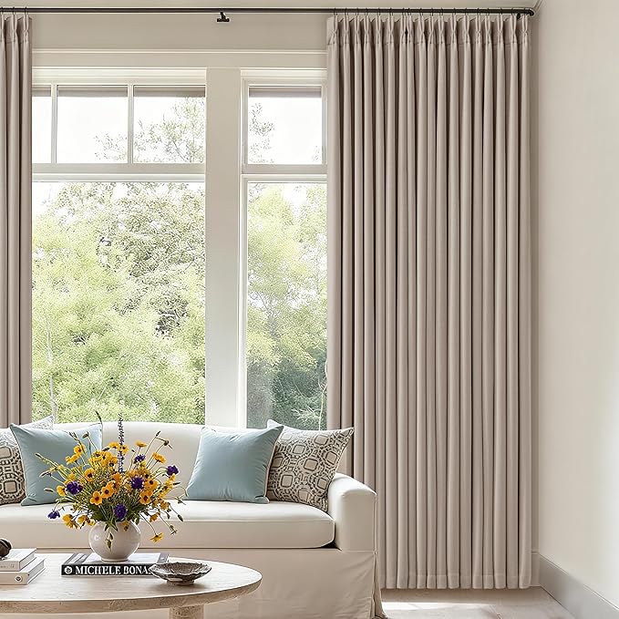 Extra Wide 70 Inch Burlywood Birch Blackout Bedroom Curtains 96 Inches Long - Image 8