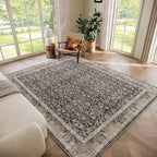 Washable 6x9 Area Rugs for Living Room, Boho Non-Slip Vintage Distress Large by Hedwior