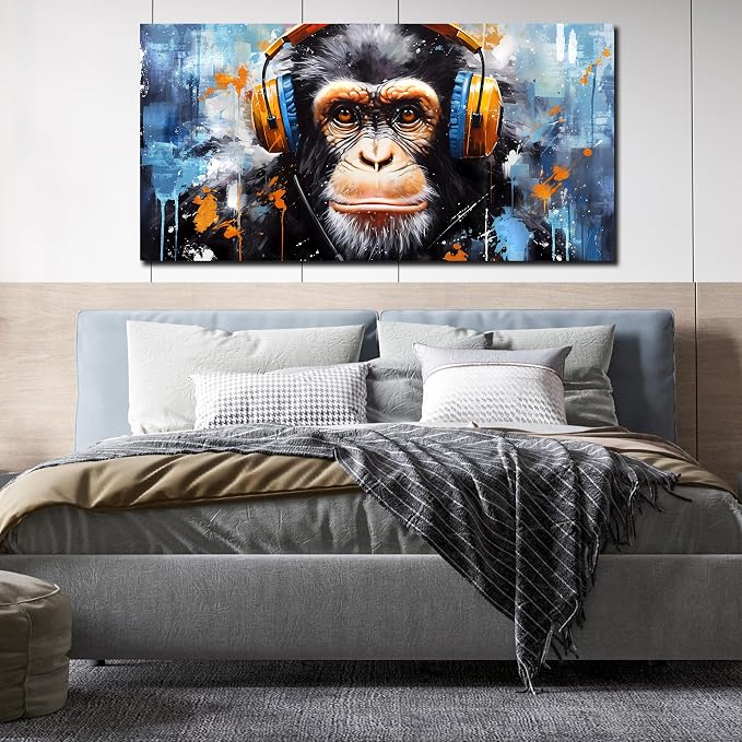 ENTANUB Monkey Wall Art for Living Room, Animal Canvas Print Painting for - Image 3