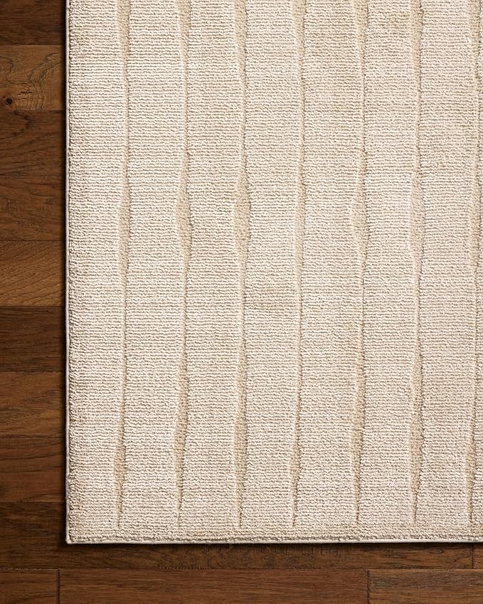 Loloi Chris Loves Julia Calvin Collection CLV-02 Ivory/Oatmeal 5'-3" x 5'-3" - Image 7