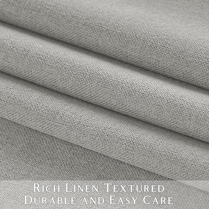 ChrisDowa 100% Blackout Light Grey Solid Curtains 96 Inches Long 2 Panels - Image 6