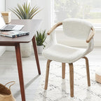 Art Leon Desk Chair No Wheels, Mid Century Modern Swivel Accent Chair, Boucle - Image 6