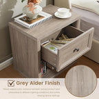 Farmhouse Night Stand Set of 2, Wood Large Side Tables End Table, 22.6" Wide - Image 4