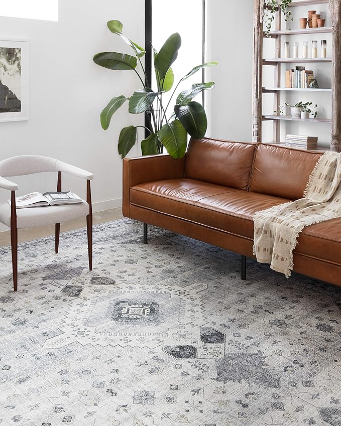 Loloi II Skye Collection SKY-02 Silver/Grey 5'-0" x 7'-6" Area Rug by Loloi