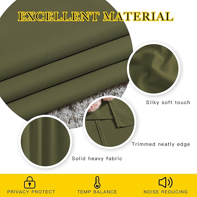 NICETOWN Room Darkening 118 inch Long Curtains, Grommet Thermal Drapes Weighted - Image 4