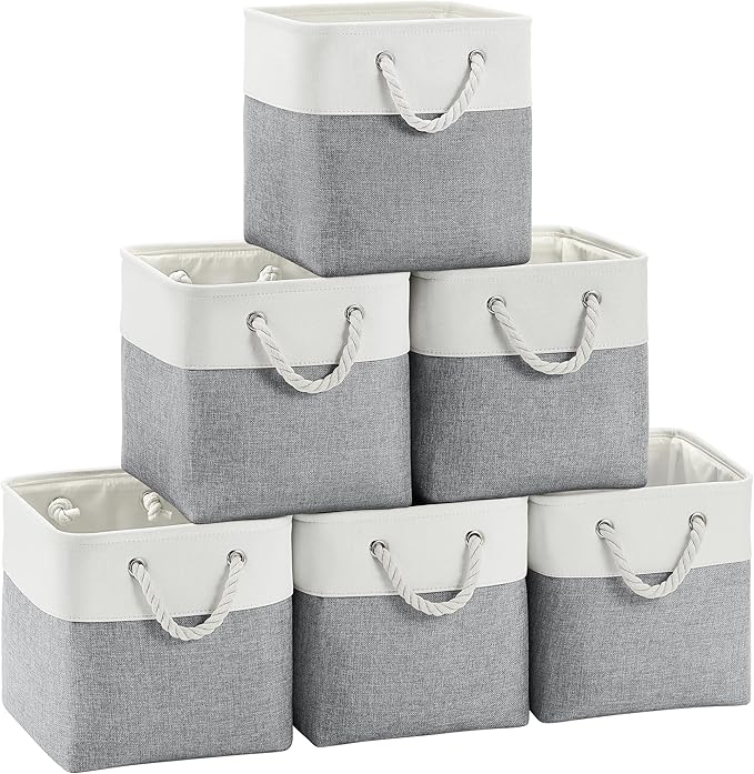 Fabric Cubes Storage Basket, 6 Pack 11x11 in by FinishingBo