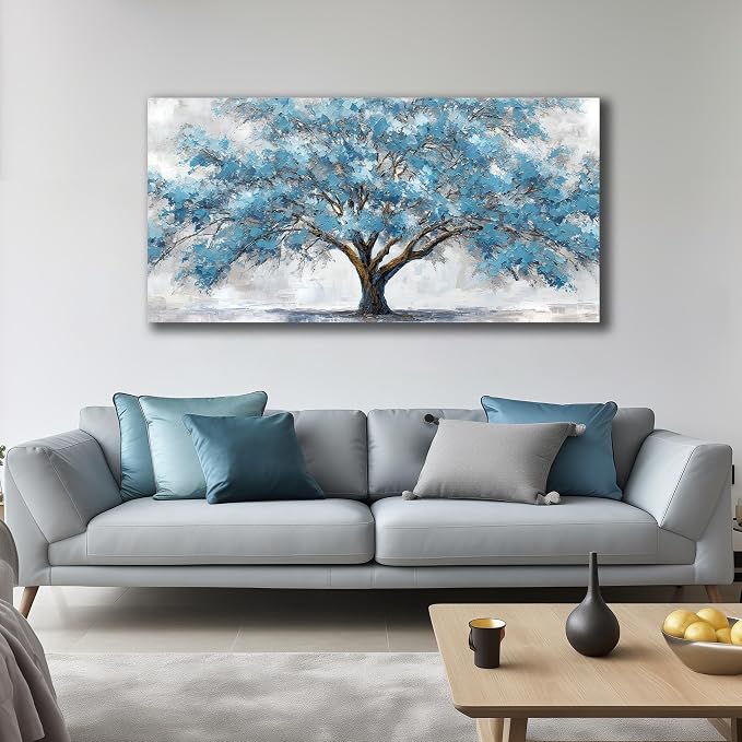 JuhaiArt Tree Wall Decor Teal Wall Art - Image 5
