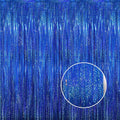 GOER 6.4 ft x 8.2 ft Metallic Tinsel Foil Fringe Curtains Party Photo Backdrop by GOER