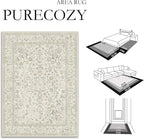 5x7 Taupe Area Rug Non Slip Vintage Living Room Distressed Machine Washable - Image 2