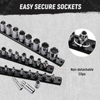 ALOANES Magnetic Socket Organizer Set, 3-Piece Heavy Duty Aluminum Socket - Image 4