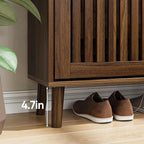 Vibe & Dine Shoe Cabinet with 2 Flip Drawers, Narrow Shoe Organizer with Gold - Image 6