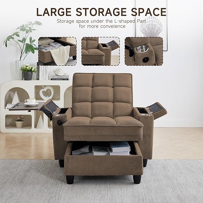 41.7" Chaise Lounge Chair Indoor, Oversized Boucle Upholstered Sofa Bed - Image 5
