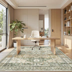 5x7 Area Rugs Low Pile Indoor Washable Trendy Faded Style Rugs - Image 3