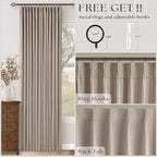 Extra Wide 70 Inch Burlywood Birch Blackout Bedroom Curtains 96 Inches Long - Image 4