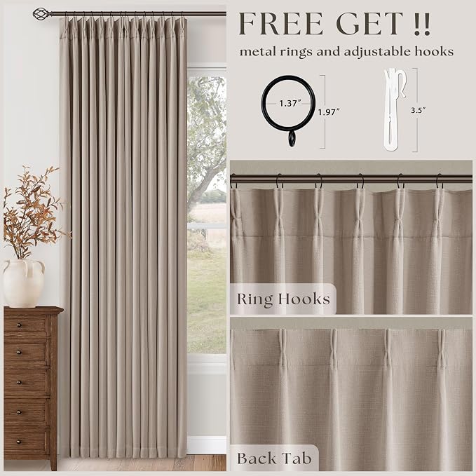 70 Inch Wide Blackout Curtains 84 Inches Long Memory Trained Pinch Pleated Room - Image 4