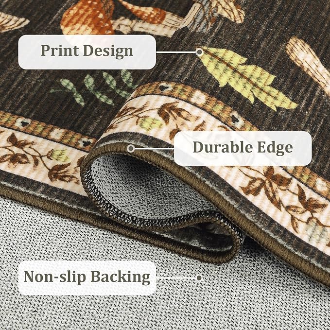 Mushroom Insect Washable Rug 2x6 Runners - Image 5