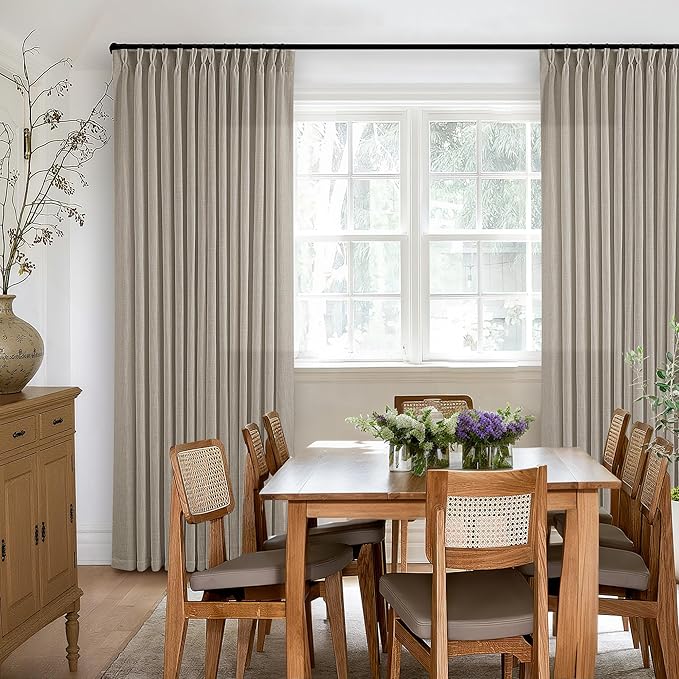 Burlywood Birch Pinch Pleated Linen Curtains 2 Panels - Image 6