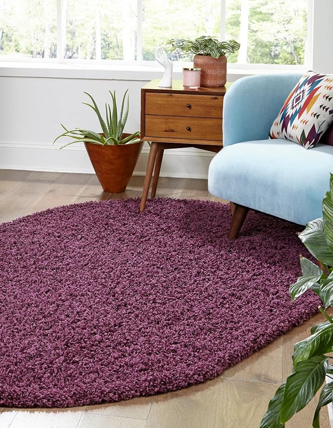 Unique Loom Solid Shag Collection Area Rug - Image 3