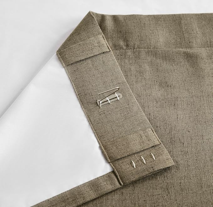 Vision Home Brown Linen Full Blackout Curtains - Image 4