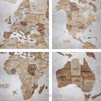 Handmade 3D Wood World Map Wall Art Large Wall Decor Track Your World Travels - Image 9