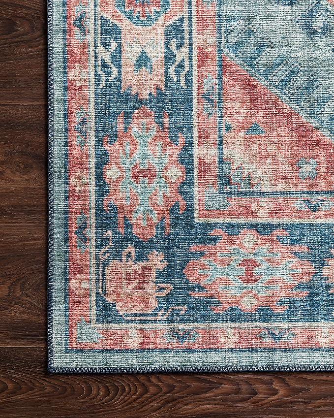 Loloi Skye Collection SKY-03 Turquoise/Terracotta 9'-0" x 12'-0" Area Rug - Image 6