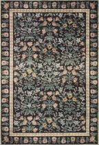 Loloi Rifle Paper Co. Eden Collection EDE-02 Mughal Garden Black 2'-6" x 7'-6" - Image 2