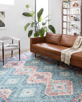 Loloi Skye Collection SKY-03 Turquoise/Terracotta 9'-0" x 12'-0" Area Rug by Loloi