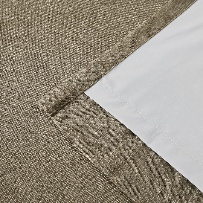 Vision Home Brown Linen Full Blackout Curtains - Image 7
