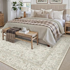 5x7 Taupe Area Rug Non Slip Vintage Living Room Distressed Machine Washable - Image 3