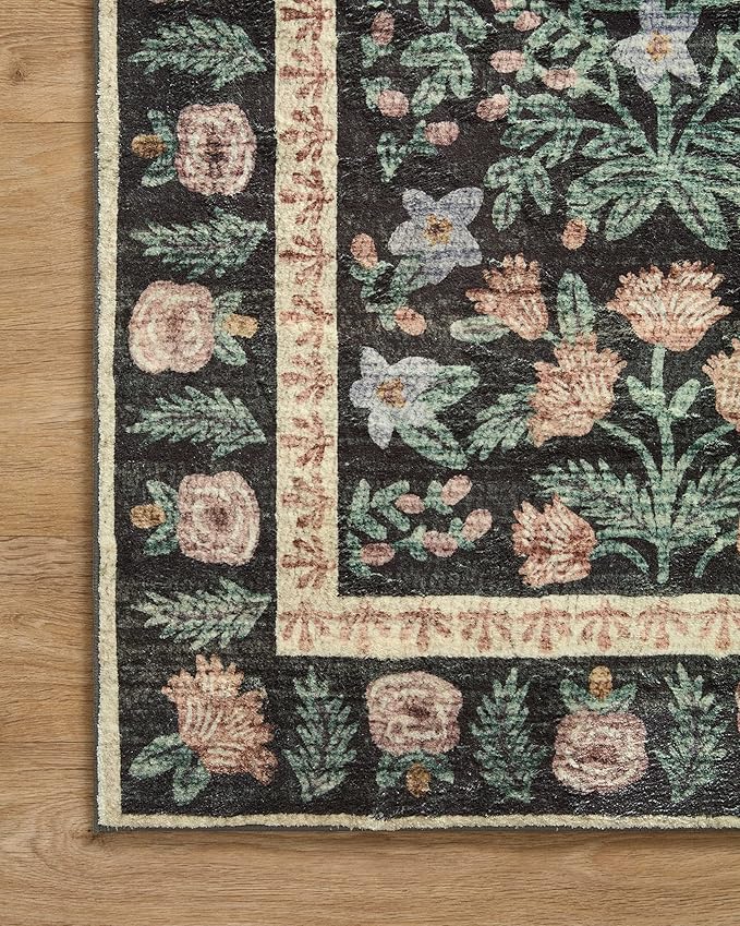 Loloi Rifle Paper Co. Eden Collection EDE-02 Mughal Garden Black 2'-6" x 7'-6" - Image 5