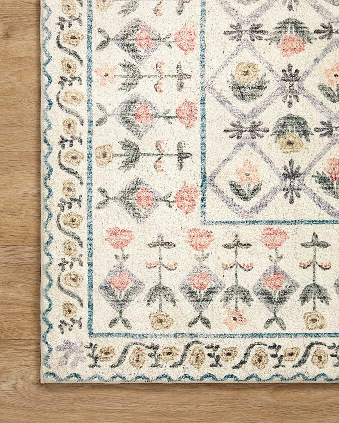 Loloi Rifle Paper Co. Eden Collection EDE-03 Lattice Ivory 2'-3" x 3'-9" Accent - Image 6