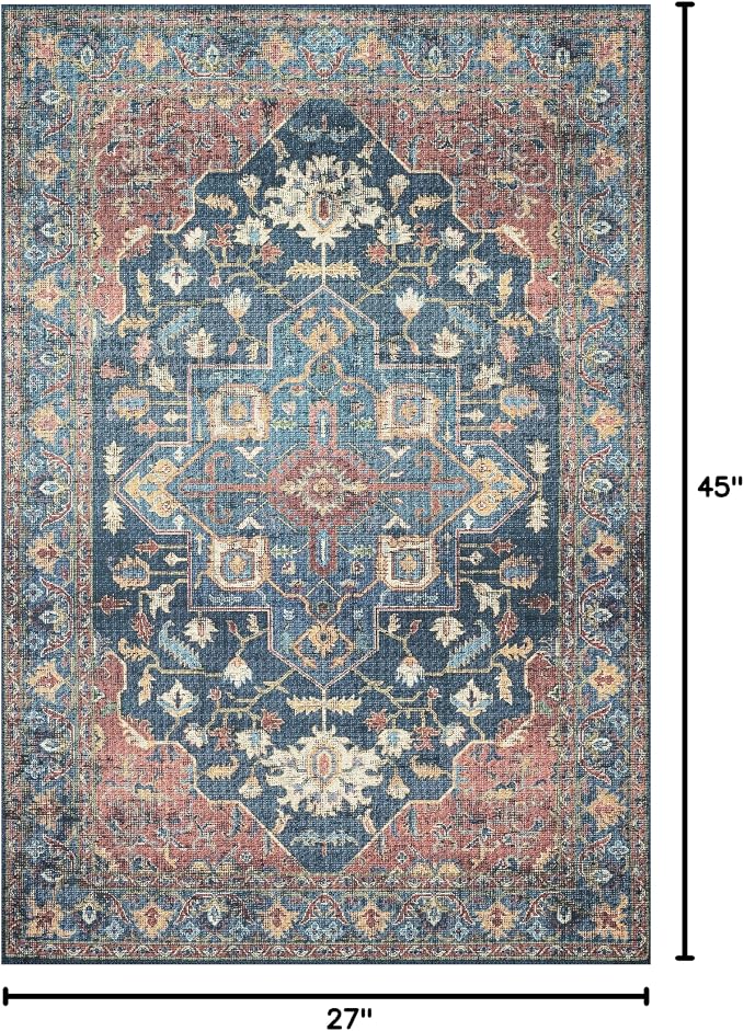 Loloi II Skye Collection SKY-08 Denim/Brick 2'-3" x 3'-9" Accent Rug - Image 2