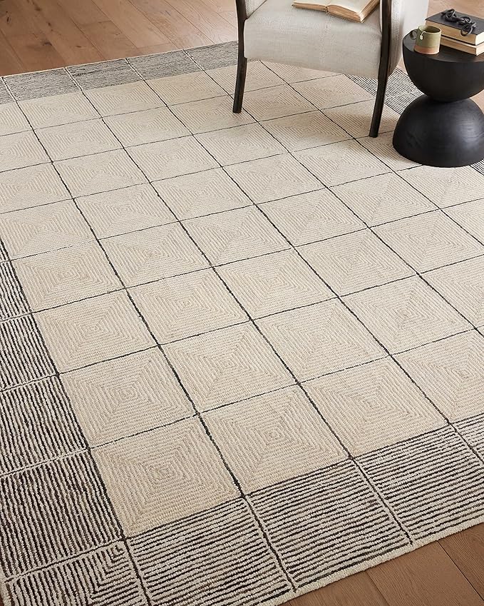 Loloi Chris Loves Julia Francis Collection FRA-02 Cream/Black 2'-6" x 9'-9" - Image 4