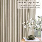 Neutral Beige Linen Pinch Pleated Blackout Curtains 84 Inches Long - Image 5