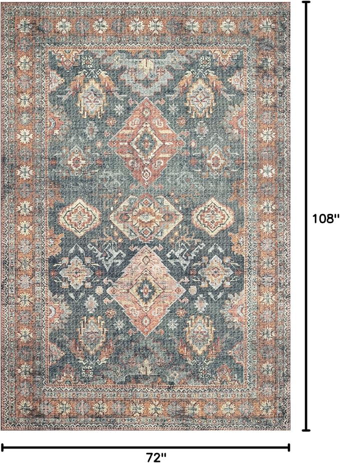Loloi Skye Collection SKY-10 Sea/Rust 6'-0" x 9'-0" Area Rug - Image 2