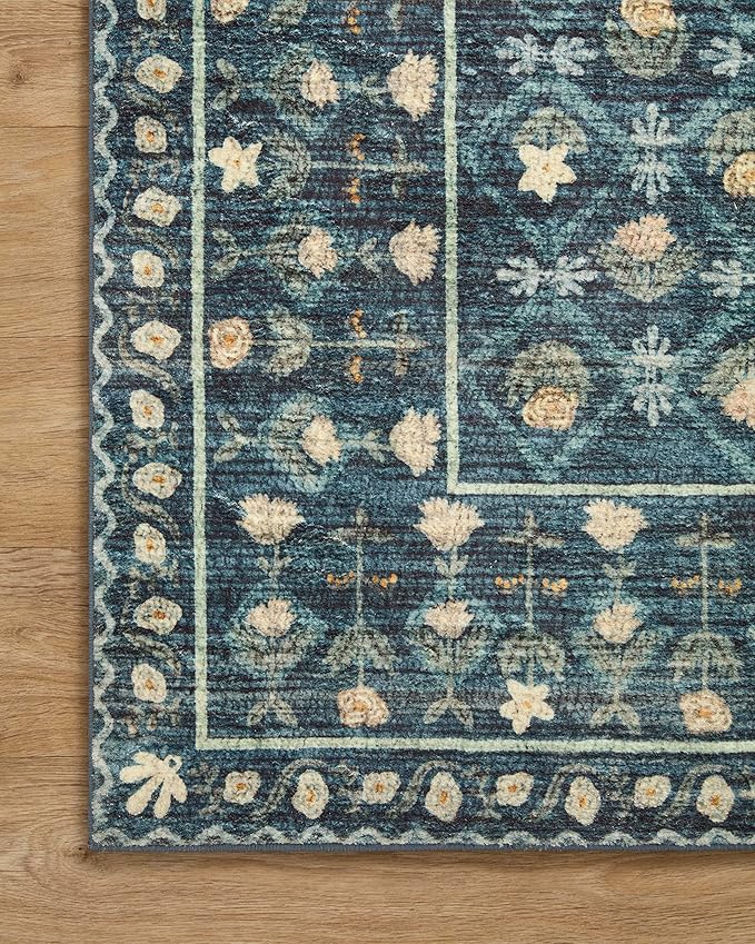 Loloi Rifle Paper Co. Eden Collection EDE-03 Lattice Indigo 3'-6" x 5'-6" - Image 7