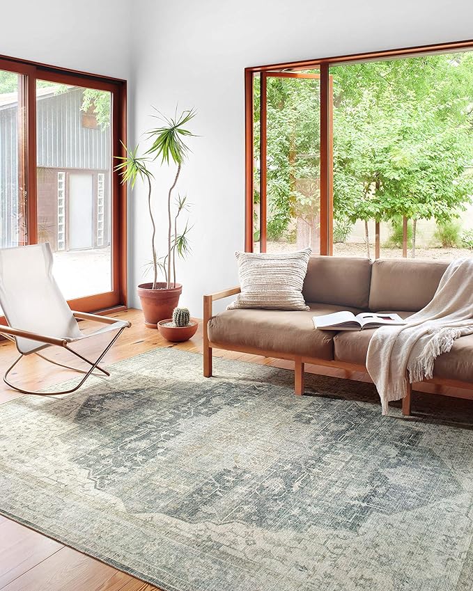 Loloi Skye Collection SKY-12 Charcoal/Dove 6'-0" x 6'-0" Round Area Rug by Loloi