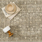 Brown Area Rug 5x7 Machine Washable Vintage Living Room Distressed Non Slip - Image 6