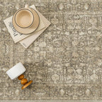 Brown Area Rug 6x9 Machine Washable Vintage Living Room Distressed Non Slip - Image 7