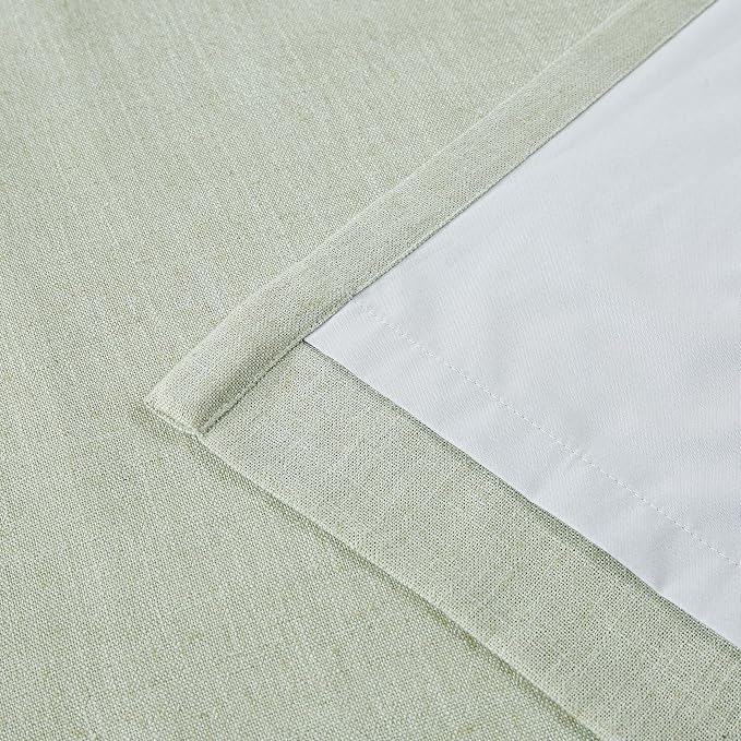 Vision Home Light Green Linen Full Blackout Curtains - Image 6