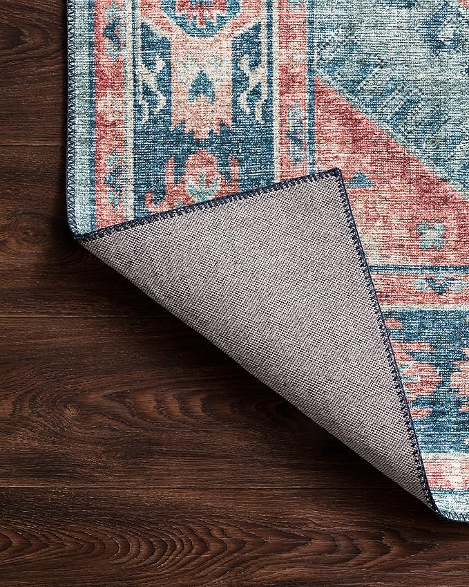 Loloi Skye Collection SKY-03 Turquoise/Terracotta 9'-0" x 12'-0" Area Rug - Image 7